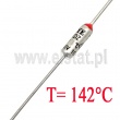 Bezpiecznik termiczny axialny, 10A, 142°C 