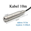 Sonda hydrostatyczna; 4-20mA; poziom do 5m; kabel 10m