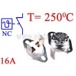 Termostat bimetaliczny 16A; zakres: 250°C; NC; konektory pionowe